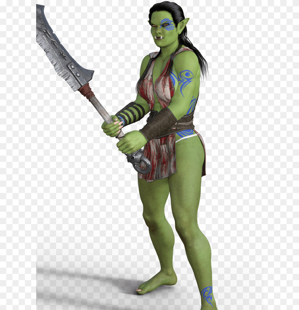 Orc Female Orc, Adult, Weapon, Sword, Person Free Png Download