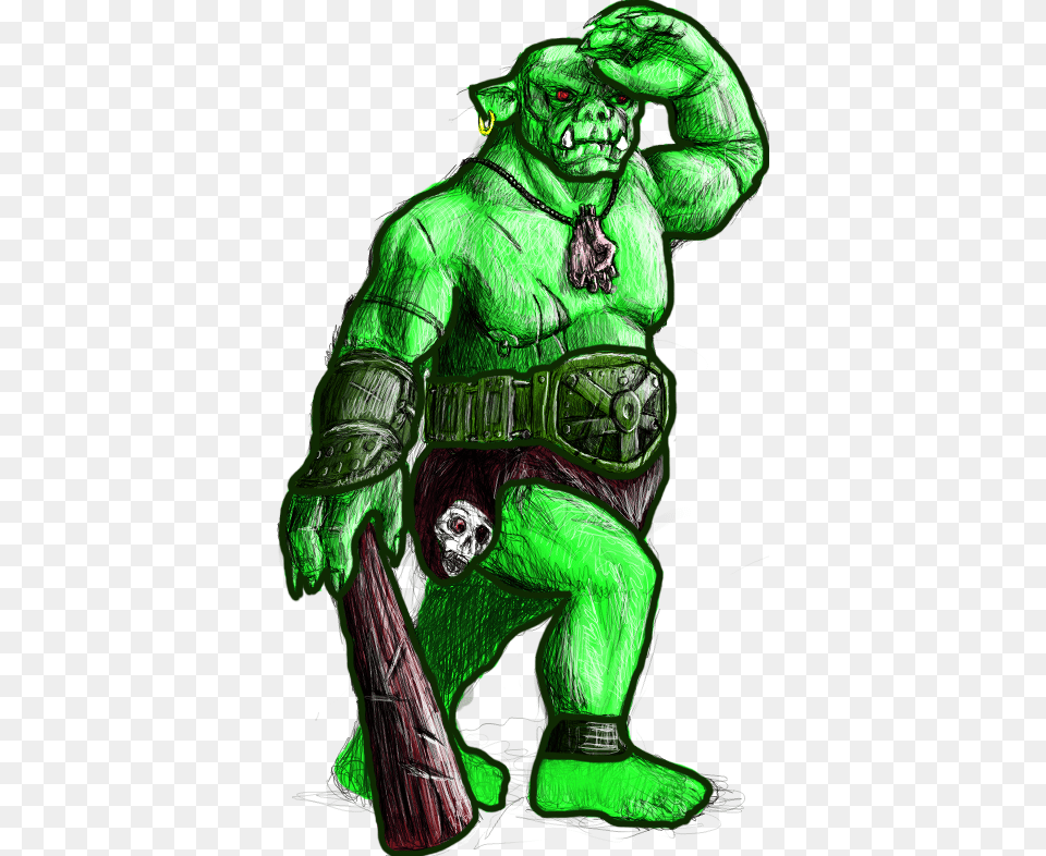 Orc Painted, Green, Adult, Male, Man Free Png Download