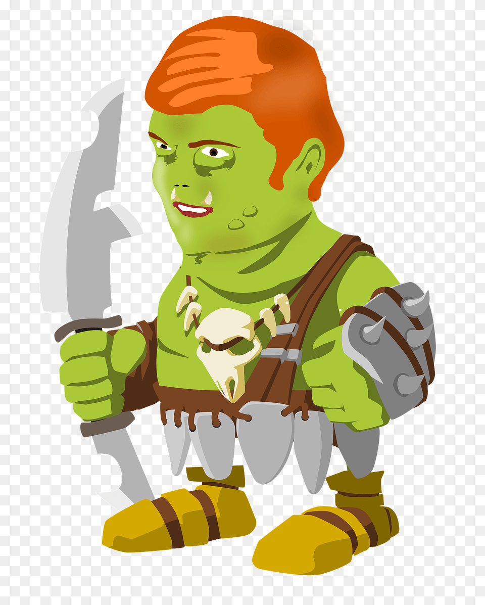 Orc Warrior Clipart, Baby, Person, Cleaning, Face Free Png Download
