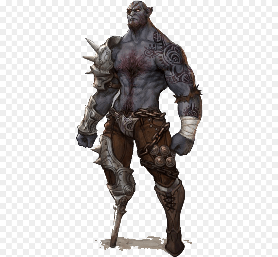 Orc Warrior Dampd Half Orc, Adult, Male, Man, Person Free Transparent Png