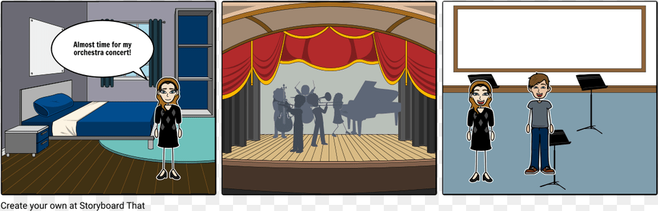 Orchestra Concert Illustration, Stage, Person, Indoors, Book Free Png