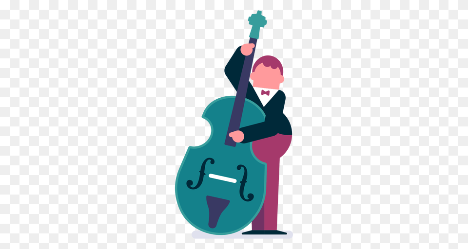 Orchestra Double Bass Player Cartoon, Cello, Musical Instrument, Baby, Person Png