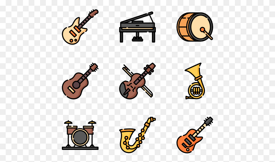 Orchestra Icons, Keyboard, Musical Instrument, Piano, Guitar Png Image