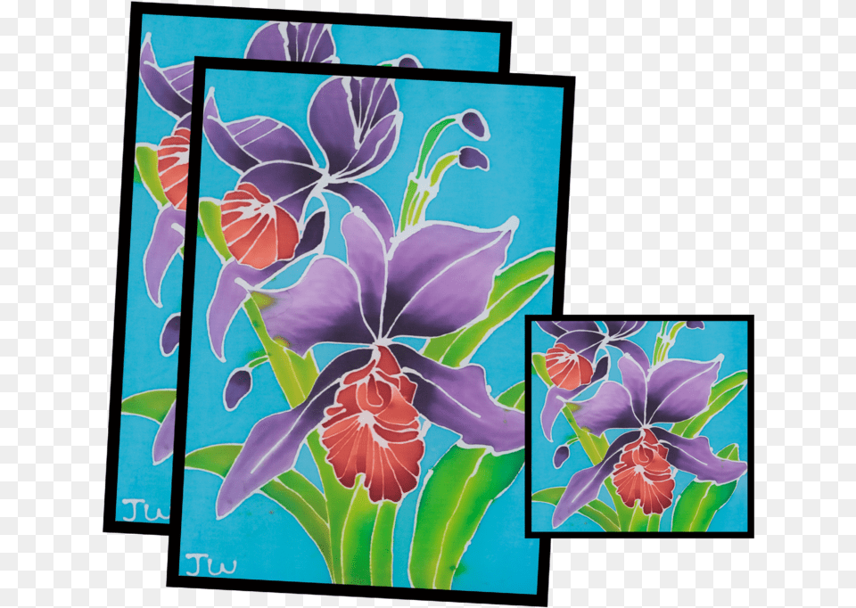 Orchid Flower Batik Placemat Purple Flower Iris Orchid Batik, Canvas, Art, Modern Art, Collage Free Png