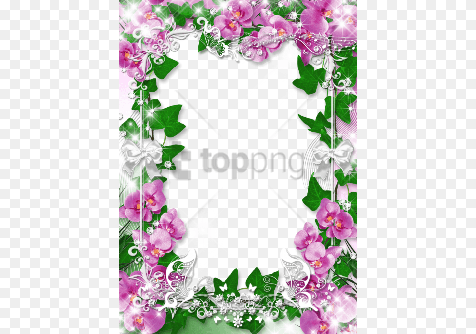 Orchid Flower Frame Image With Orchid Flower Frame, Art, Floral Design, Graphics, Pattern Free Transparent Png