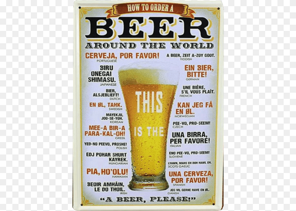 Order A Beer Around The World, Alcohol, Beverage, Lager, Glass Png Image