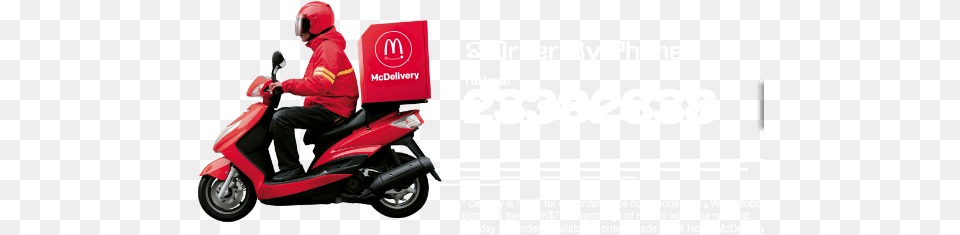 Order By Phone Mcdonald Delivery Hk, Scooter, Transportation, Vehicle, Motorcycle Free Png Download