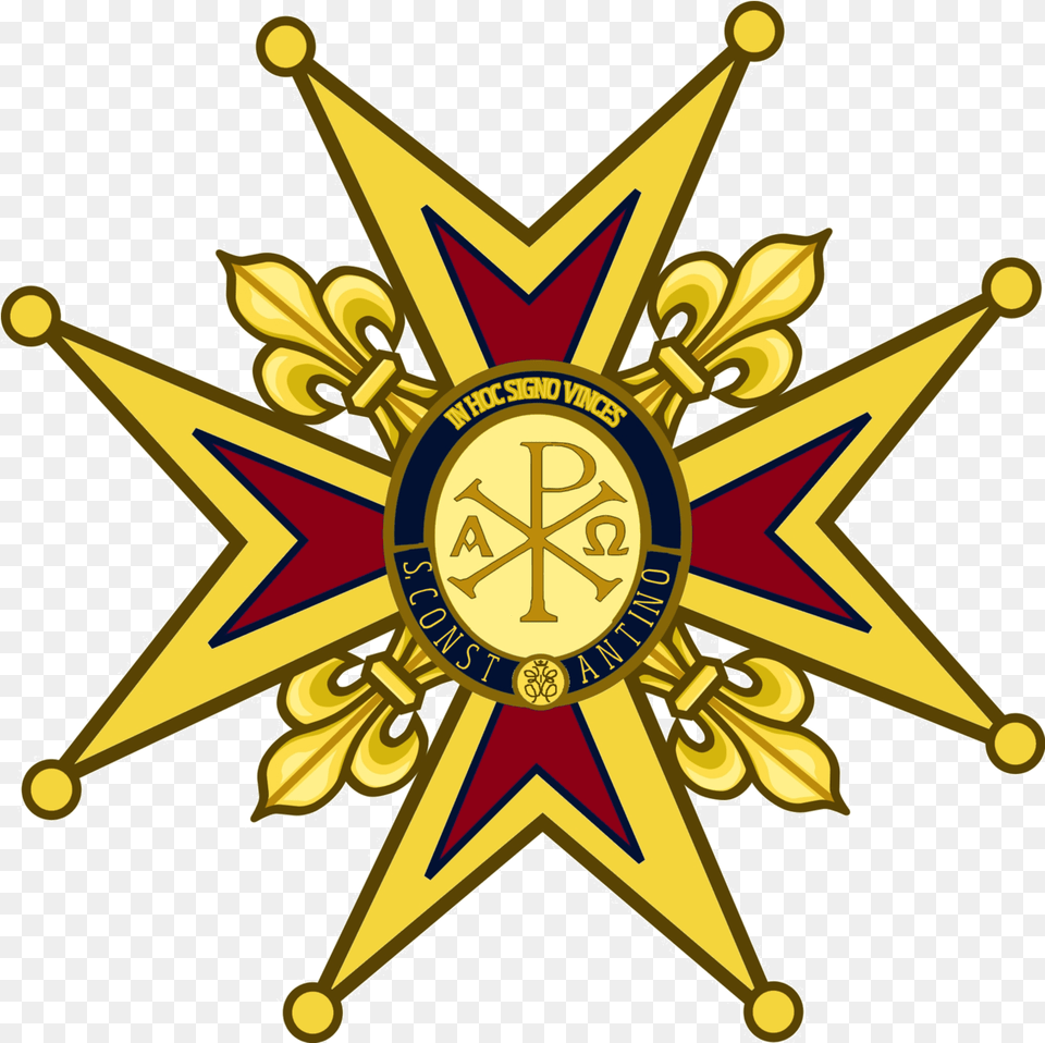 Order Of Saint Constantine The Great Orden De Carlos Iii, Badge, Logo, Symbol, Gold Png Image