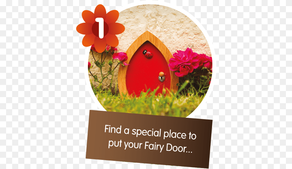 Order Pink Toadstool Purple Fairy Door With Star Key And Decoration, Flower, Petal, Plant, Rose Free Transparent Png