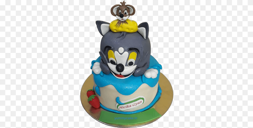 Order Tom And Jerry Birthday Cake For Your Beloved Tom And Jerry Cake, Birthday Cake, Cream, Dessert, Food Free Png Download