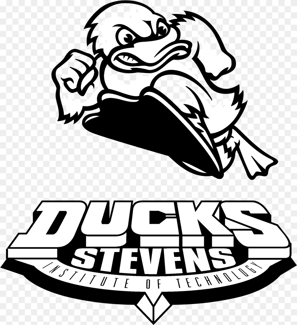 Oregon Ducks Black And White Logo, Stencil, Person Free Png