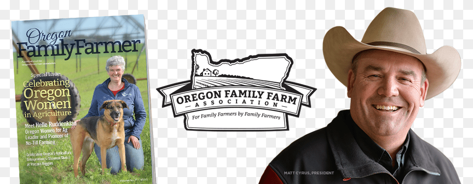 Oregon Family Farm Association Banner, Hat, Clothing, Person, Man Png Image