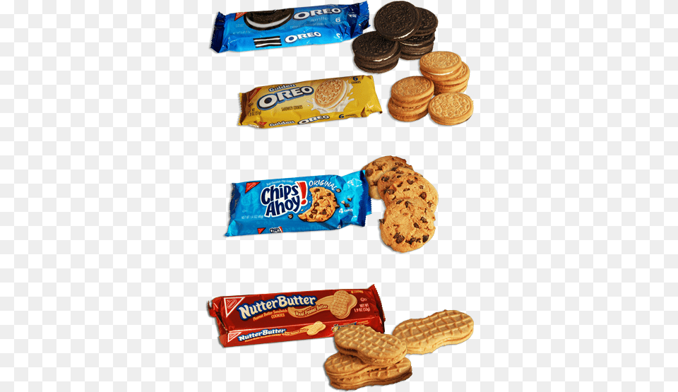 Oreos Chips Ahoy Nutter Butter Chips Ahoy Chewy Gooey, Food, Sweets, Bread, Cracker Png Image