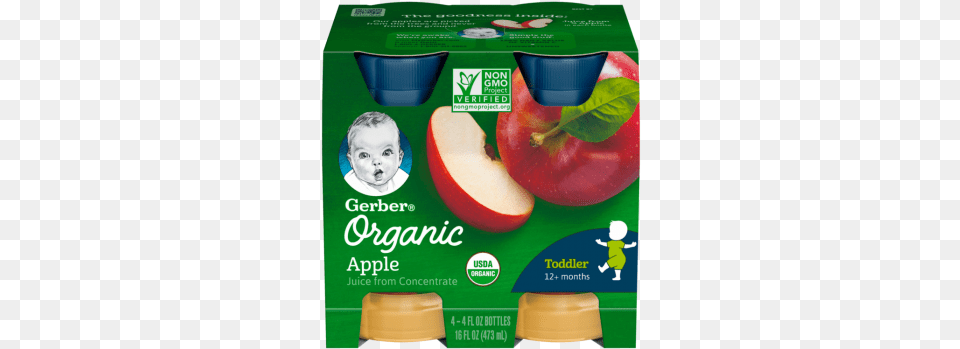 Organic 100 Juice Gerber Gerber Prune Juice, Baby, Person, Advertisement, Apple Free Png