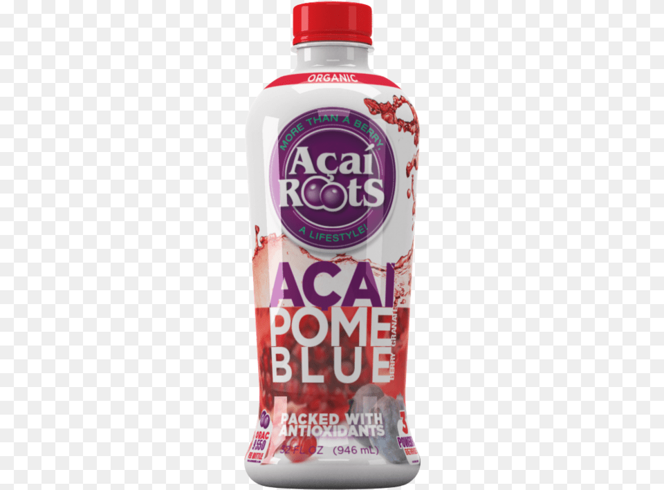 Organic Acai Pomegranite Blueberry Juice 946ml Acai Roots Pure Powder Pouch 4 Oz Pouch, Beverage, Food, Ketchup Png
