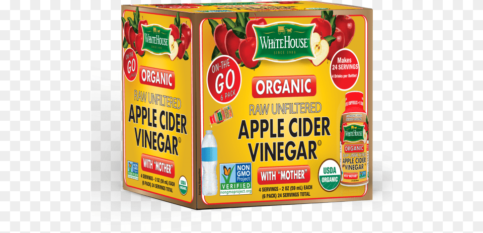 Organic Apple Cider Vinegar On The Go Whitehouse Organic Apple Cider Vinegar With Mother, Advertisement, Food, Ketchup Png