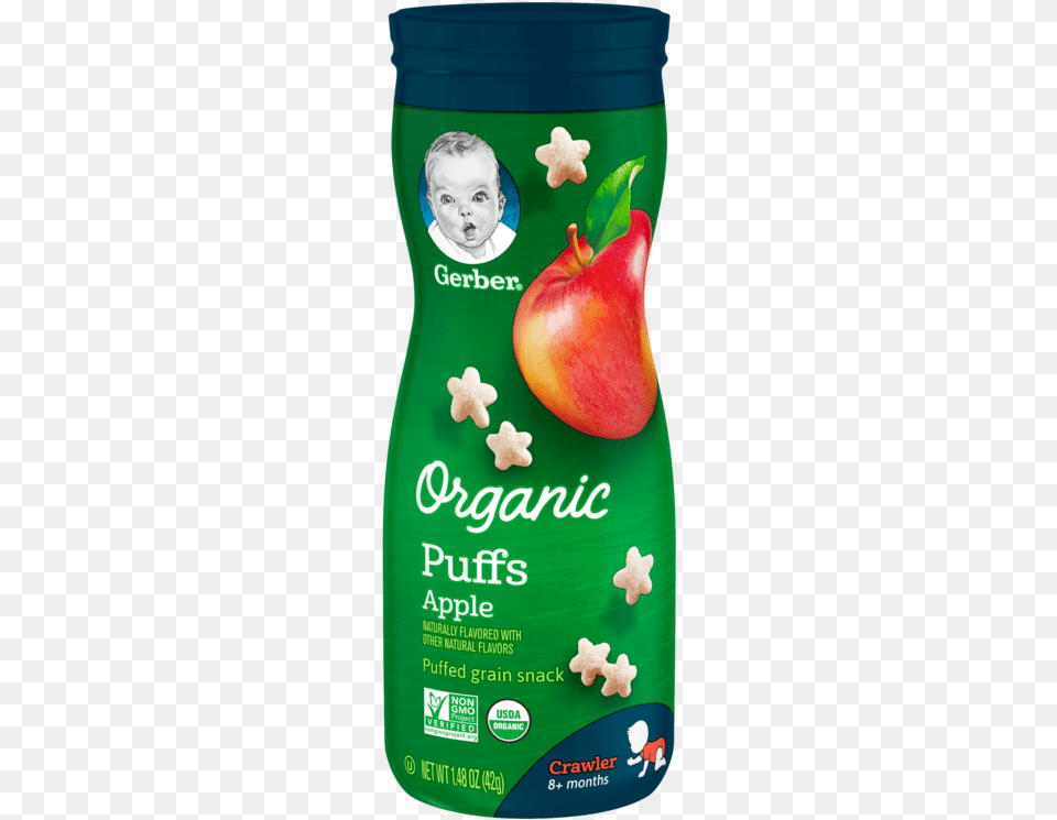 Organic Apple Puffs Gerber Organic Puffs Apple, Baby, Person, Food, Ketchup Free Transparent Png