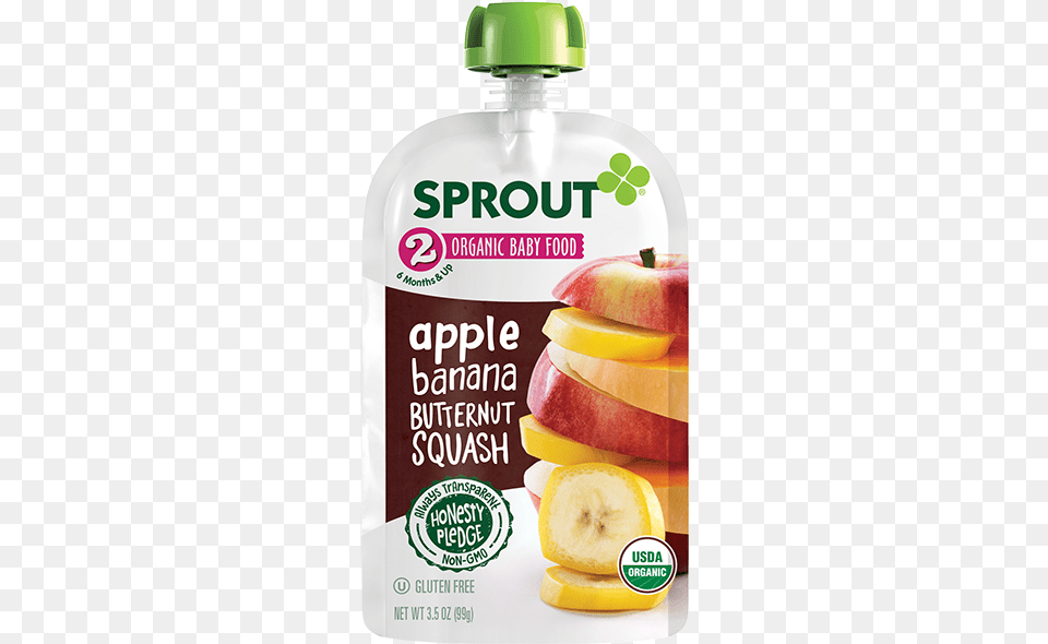 Organic Baby Food Sprout Organic Baby Food Stage 2 Pouches Carrot Sweet, Apple, Fruit, Plant, Produce Free Png