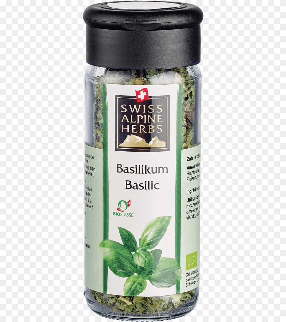 Organic Basil 8g Swiss Alpine Herbs, Herbal, Plant, Jar, Can Free Png