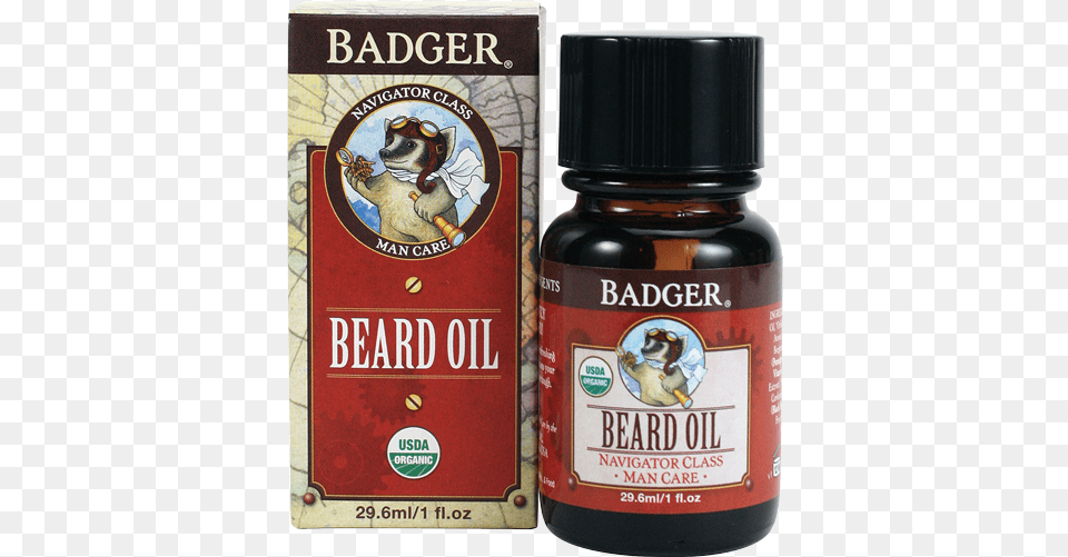 Organic Beard Oil Badger Man Care Beard Oil 1 Oz, Bottle, Animal, Canine, Dog Free Png