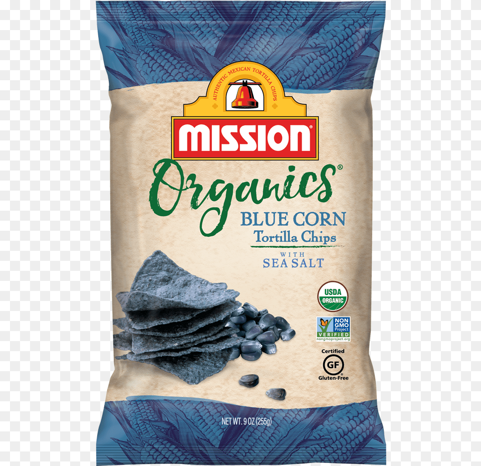 Organic Blue Corn Tortilla Chips Mission Organic Tortilla Chips, Powder, Book, Publication, Food Free Transparent Png