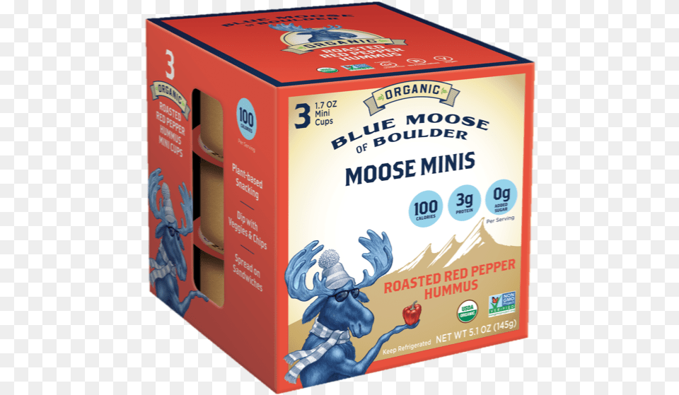 Organic Blue Moose Of Boulder Moose Minis 17 Oz In, Box, Cardboard, Carton, Baby Png