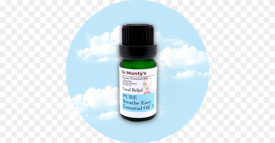 Organic Breathe Easy Essential Oil By Doctor Montys Circle, Bottle, Cosmetics, Perfume Png Image
