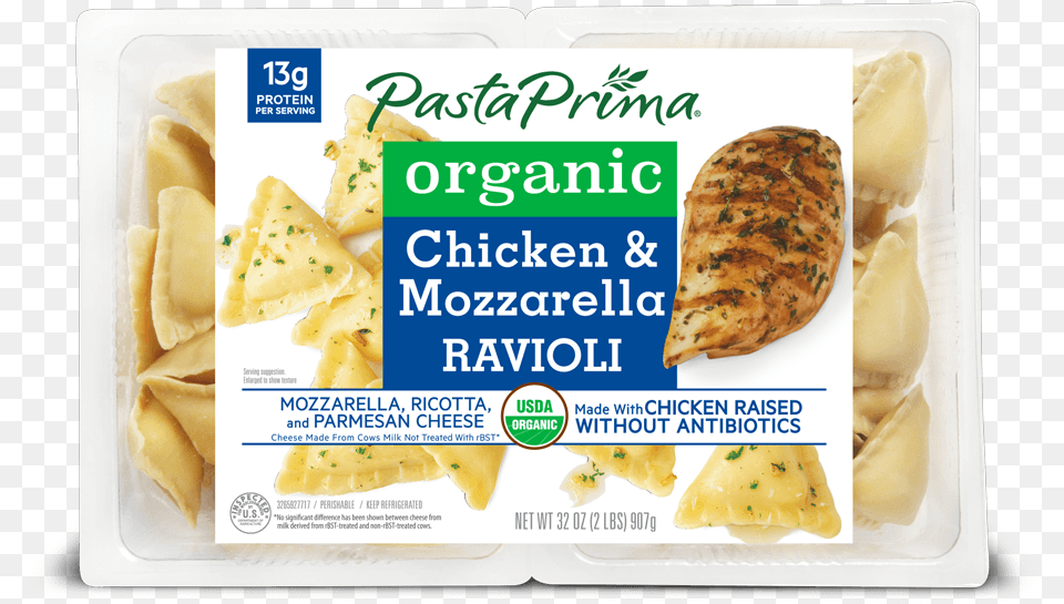 Organic Chicken Amp Mozzarella Ravioli Pasta Prima Chicken And Mozzarella Ravioli, Bread, Food, Lunch, Meal Free Png Download