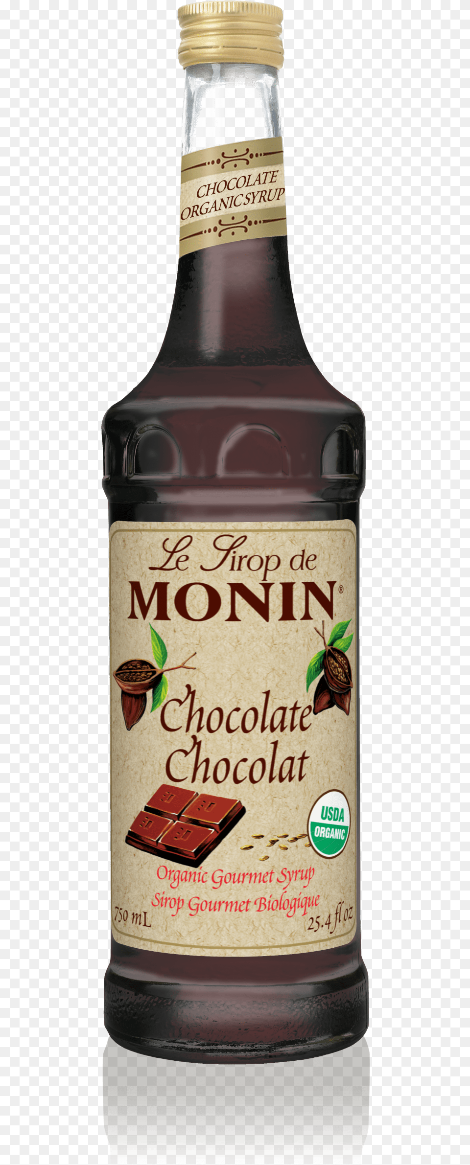 Organic Chocolate Syrup Monin Monin Organic Chocolate Syrup 750 Ml, Food, Seasoning, Alcohol, Beer Free Png Download