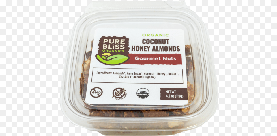 Organic Coconut Honey Almond Gourmet Nuts Pure Bliss Nut Clamshell, Food, Grain, Granola, Produce Png Image