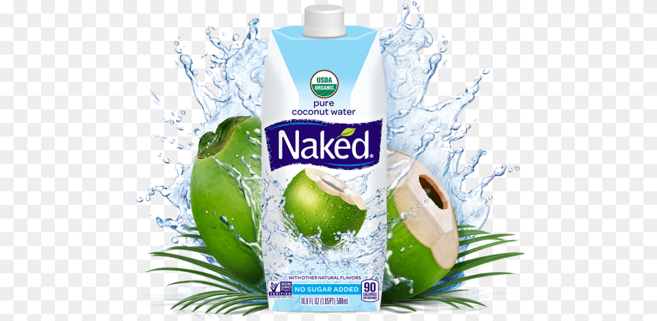 Organic Coconut Water, Food, Fruit, Plant, Produce Png Image