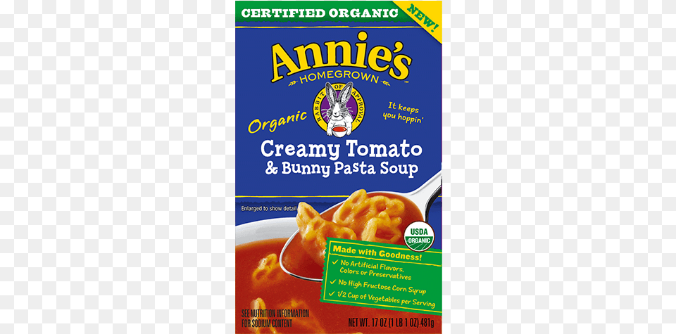 Organic Creamy Tomato Amp Bunny Pasta Soup, Advertisement, Poster, Curry, Food Free Png