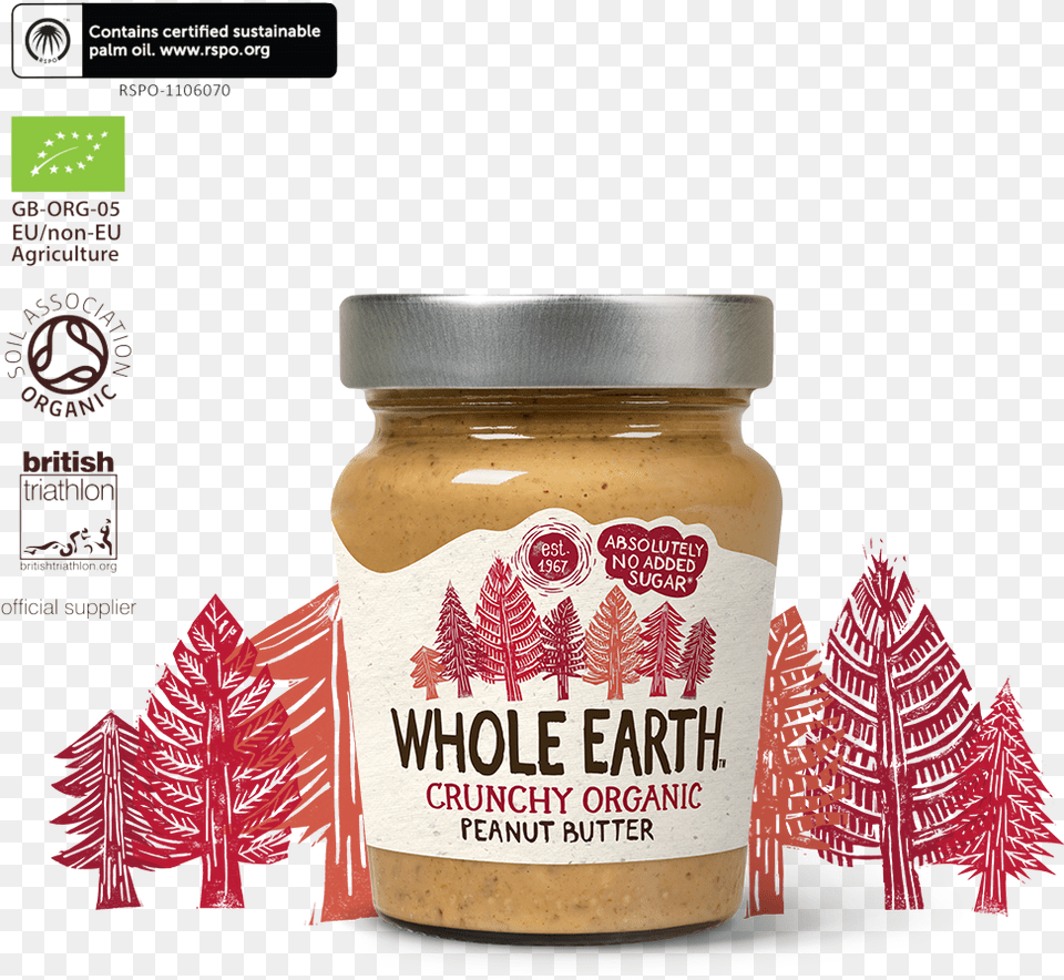 Organic Crunchy Peanut Butter 227g Whole Earth Crunchy Organic Peanut Butter, Food, Alcohol, Beer, Beverage Free Png Download