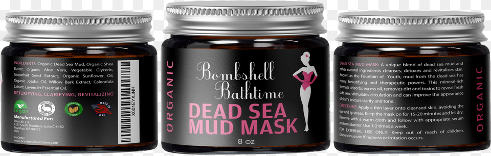 Organic Dead Sea Mud Mask Bottle, Can, Tin, Herbal, Herbs Png Image