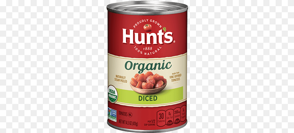 Organic Diced Tomatoes Hunts Ketchup, Aluminium, Tin, Can, Canned Goods Png Image