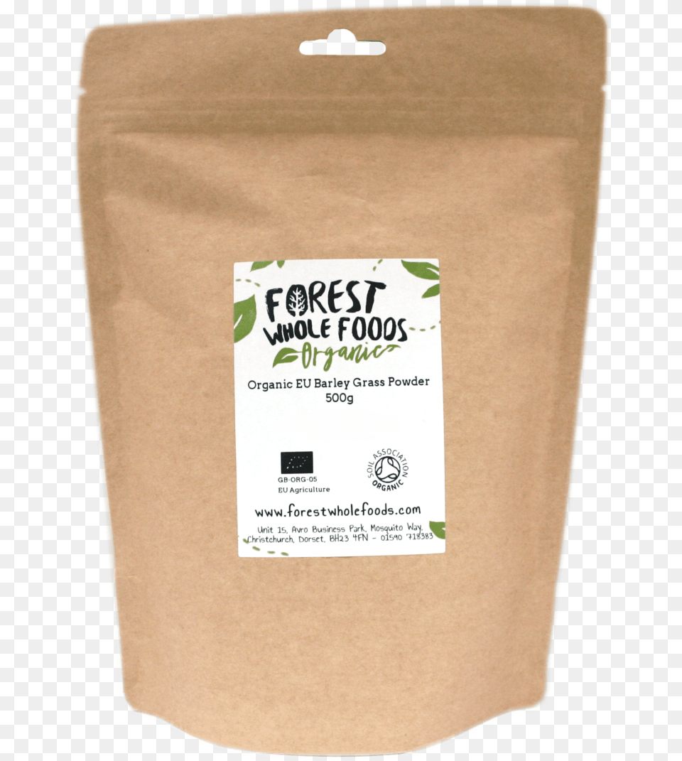 Organic Eu Barley Grass Powder 500g Paper Bag, Text, Box, Business Card, Cardboard Png