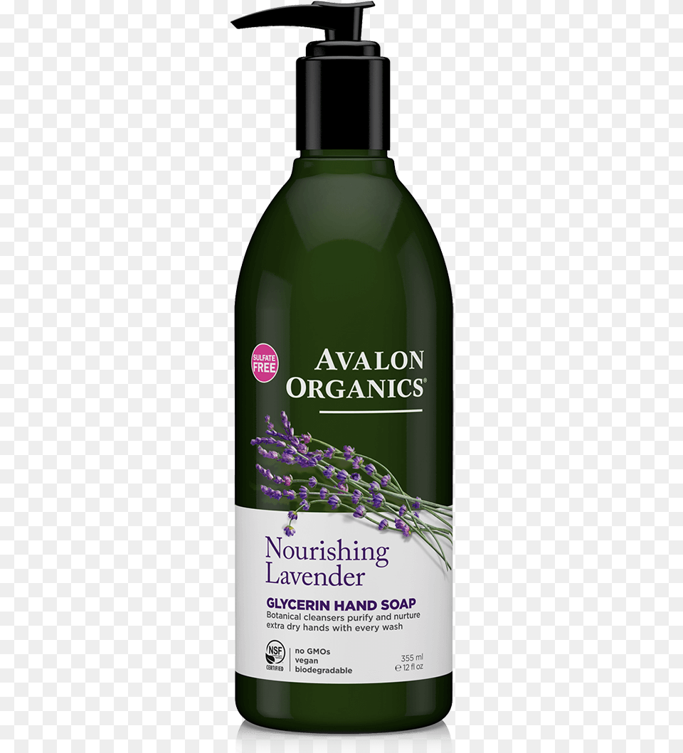 Organic Hand Soap Avalon Organics Hand Soap Lavender, Bottle, Herbal, Herbs, Plant Png
