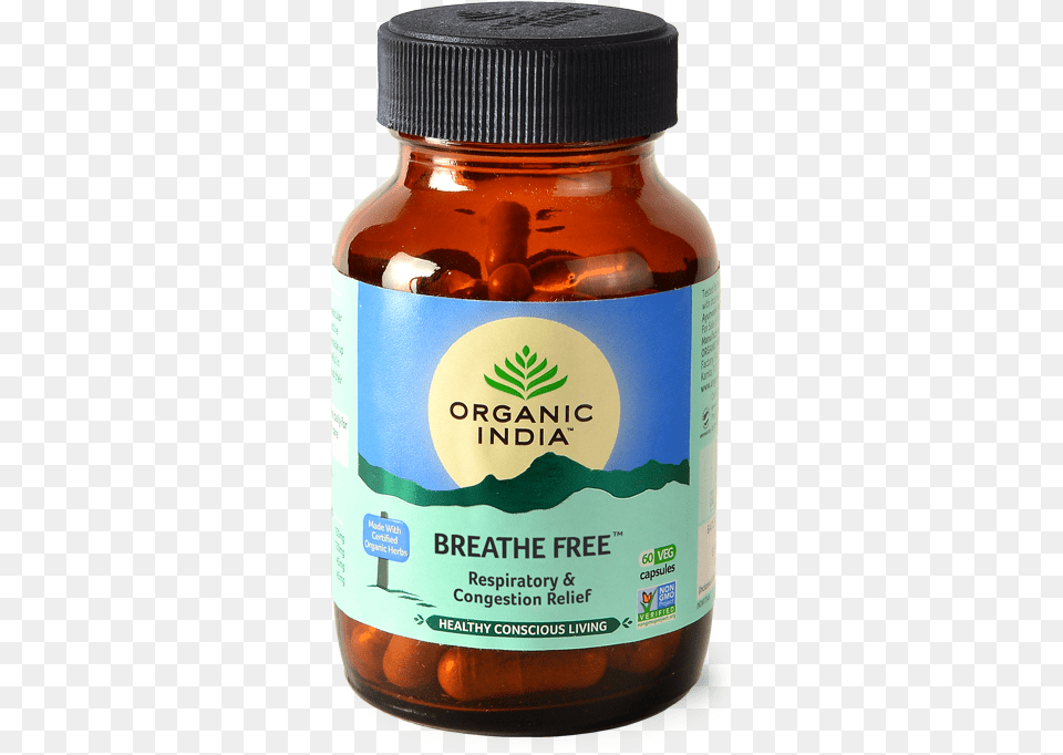 Organic India Breathe Free Capsules, Food, Ketchup, Herbal, Herbs Png Image