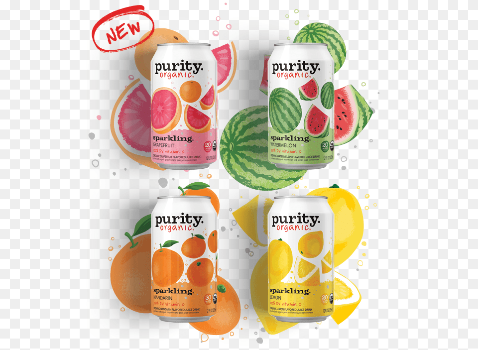 Organic Juice Fruit And Coconut Water Purity Organic Juice 100 Percent Orange Juice 12 Ounce, Food, Plant, Produce, Beverage Free Png Download