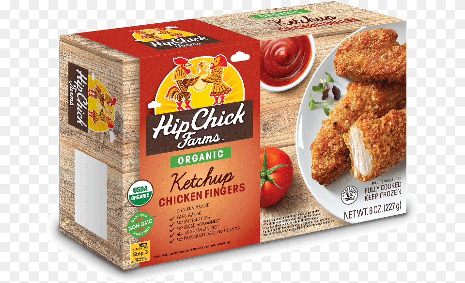 Organic Ketchup Chicken Fingers Hip Chick Farms Organic Ketchup Chicken Fingers, Food, Lunch, Meal, Fried Chicken Free Transparent Png
