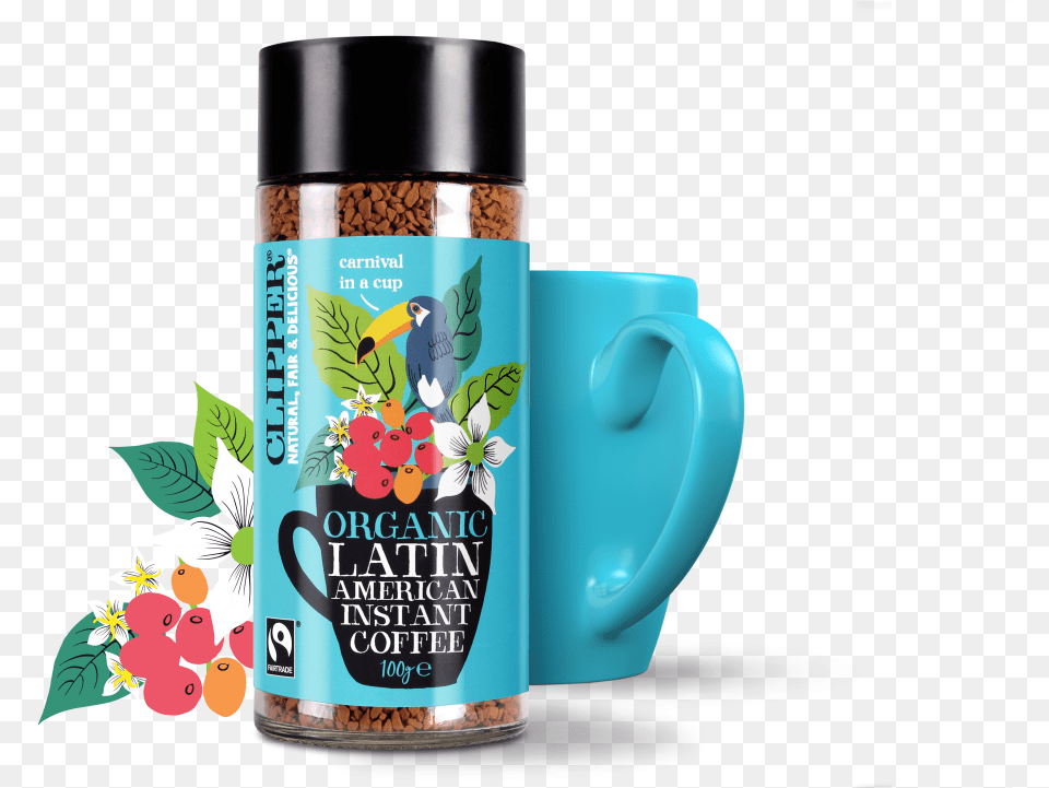 Organic Latin American Coffee 100g Clipper Fairtrade Organic Latin American Instant Coffee, Cup, Herbal, Herbs, Plant Png