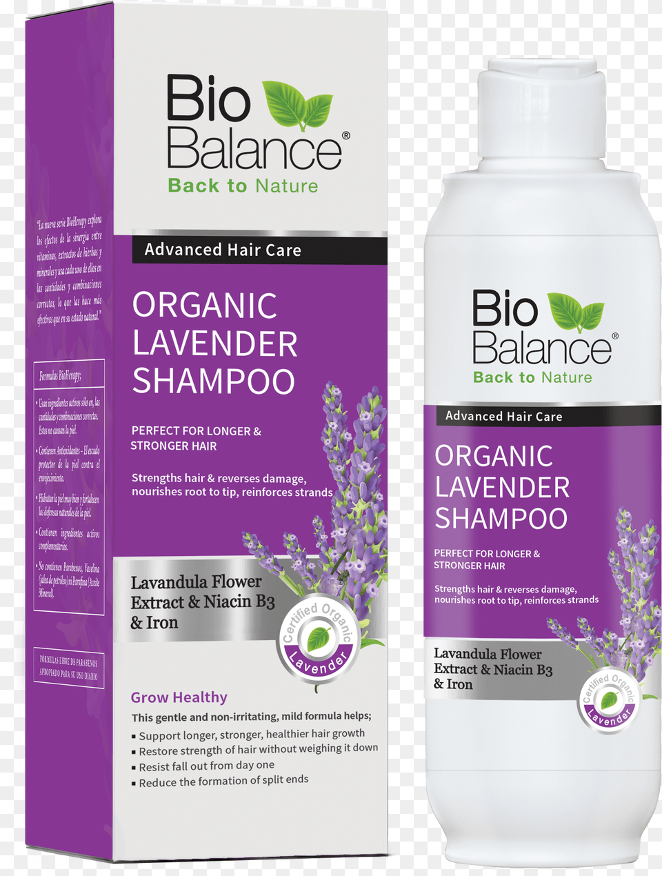 Organic Lavander Shampoo Bio Balance Shampoo, Herbal, Herbs, Plant, Bottle Png Image