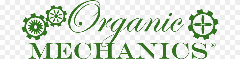 Organic Mechanic Soil Footer Logo Calligraphy, Green, Text, Machine, Wheel Png