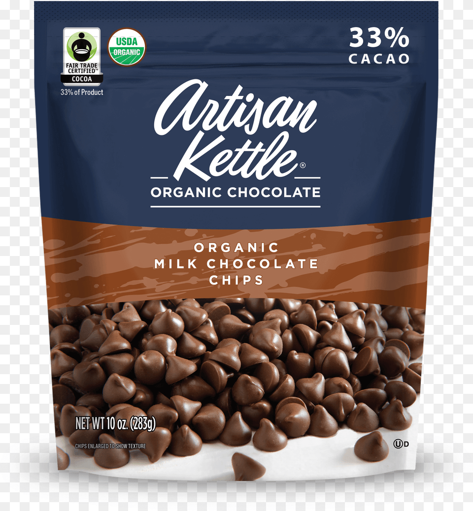Organic Milk Chocolate Chips Artisan Kettle Organic Chocolate Chips, Cocoa, Dessert, Food, Cup Free Png