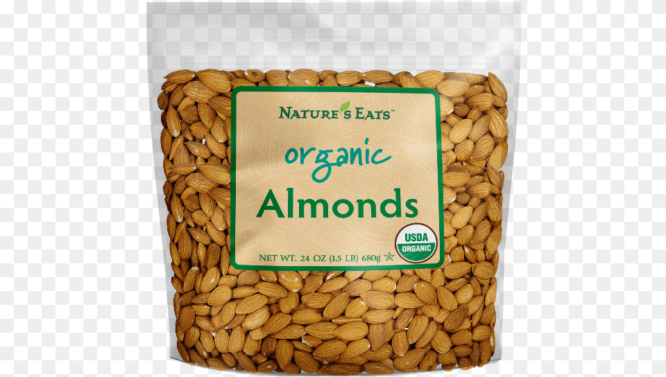 Organic Nuts Nature39s Eats Organic Almonds 24 Oz, Almond, Food, Grain, Produce Png