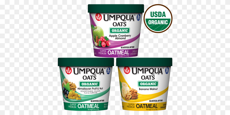 Organic Oatmeal Cups Umpqua Oats, Dessert, Food, Yogurt, Cream Free Transparent Png