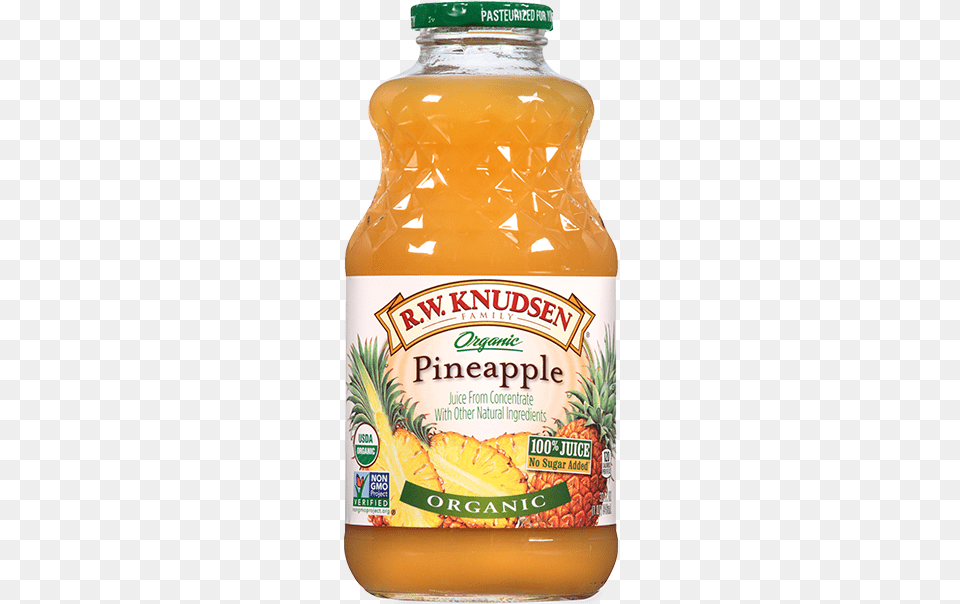 Organic Pineapple Rw Knudsen Juice Pear 32 Fl Oz, Beverage, Food, Ketchup, Fruit Png