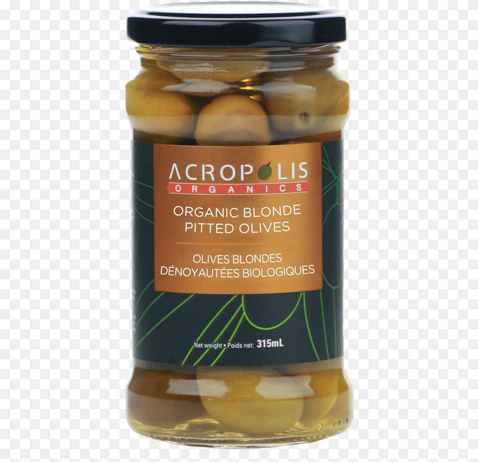Organic Pitted Green Olives In Glass Jar 375 Ml Olive, Alcohol, Beer, Beverage, Food Free Png Download
