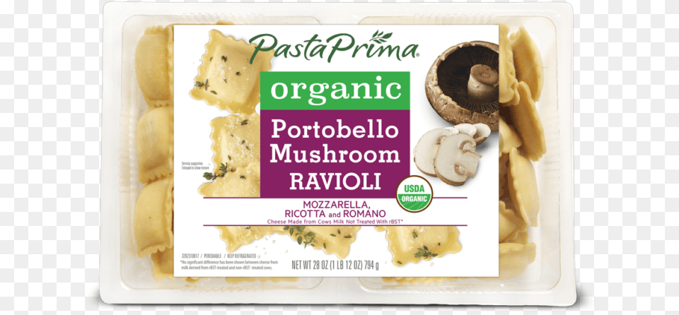 Organic Portobello Mushroom Ravioli Pasta Prima, Food, Fungus, Plant, Bread Free Png