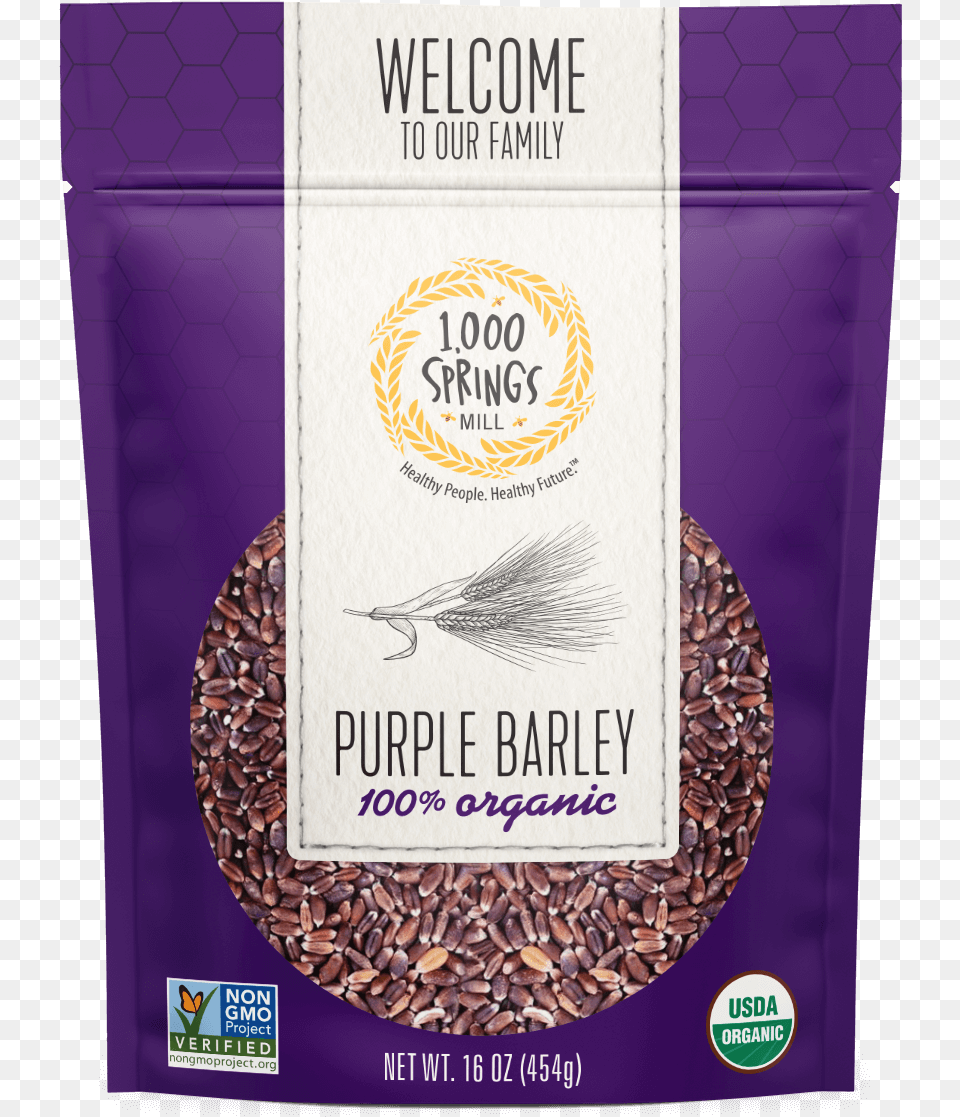 Organic Purple Barley 16 Oz 1000 Springs Mill, Food, Grain, Produce, Seed Png